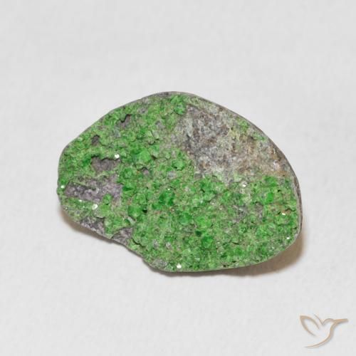 Uvarovita Garnet Drusy verde elétrico Natural 10.37ct, Chique, Opaco