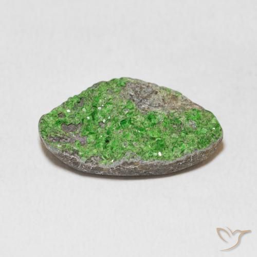 Uvarovita Garnet Drusy verde elétrico Natural 10.37ct, Chique, Opaco