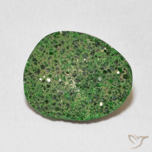 7.35ct Natural Deep Earthy Green Uvarovita Garnet Drusy, Chique, Opaco