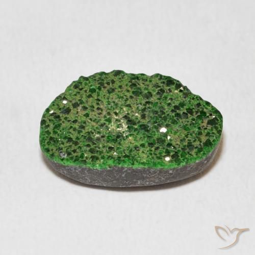 Uvarovita Garnet Drusy Deep Earthy Green Natural 7.35ct, Chique, Opaco