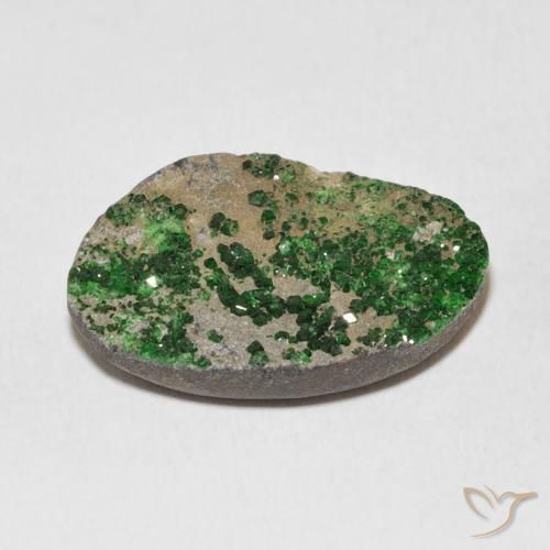 Uvarovita Garnet Drusy Deep Earthy Green Natural 16.55ct, Chique, Opaco