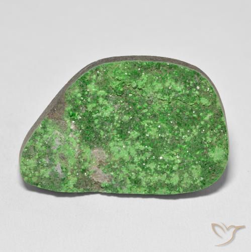 59.54ct Natural Verde limão Uvarovita Garnet Drusy, Chique, Opaco