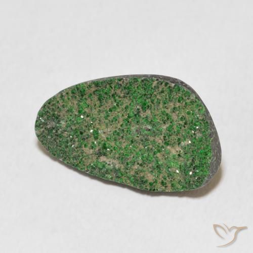 Uvarovita Garnet Drusy verde pinho Natural 11.62ct, Chique, Opaco