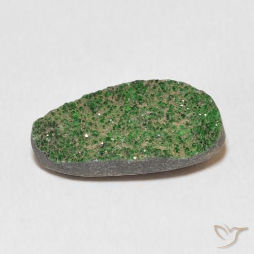 Uvarovita Garnet Drusy verde pinho Natural 11.62ct, Chique, Opaco