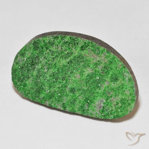Uvarovita Garnet Drusy Verde limão Natural 51.56ct, Chique, Opaco