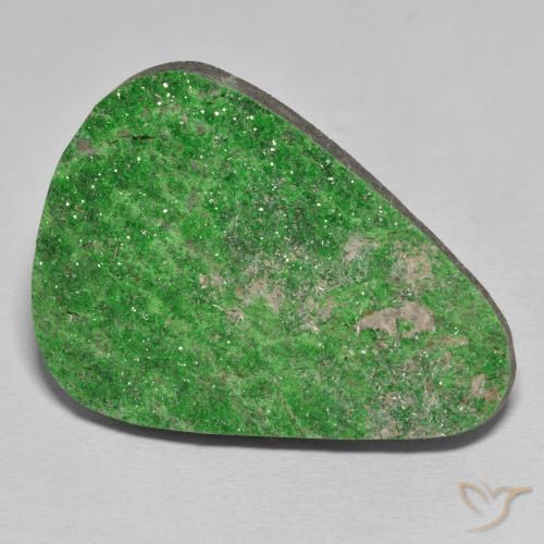 Uvarovita Garnet Drusy Verde limão Natural 55.63ct, Trilhão, Opaco