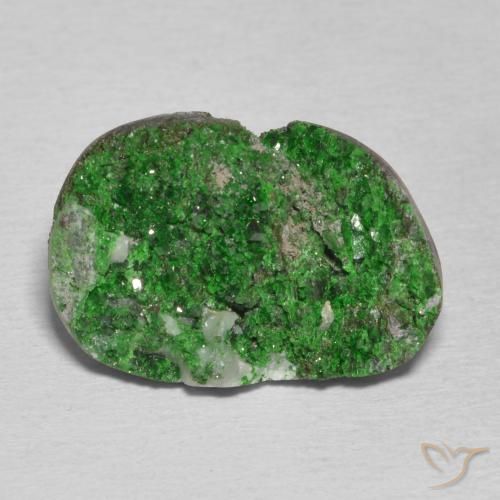 11.04ct Natural verde pinho Uvarovita Garnet Drusy, Chique, Opaco
