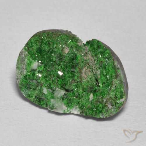 Uvarovita Garnet Drusy verde pinho Natural 11.04ct, Chique, Opaco