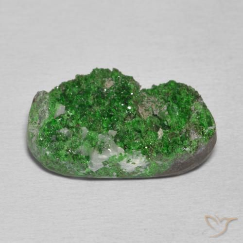 Uvarovita Garnet Drusy verde pinho Natural 11.04ct, Chique, Opaco