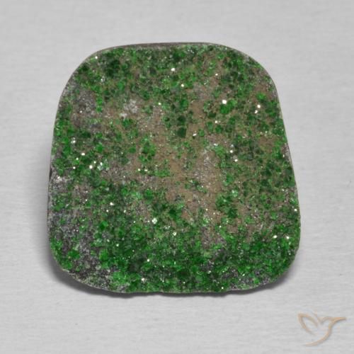 14.90ct Natural verde escuro Uvarovita Garnet Drusy, Chique, Opaco