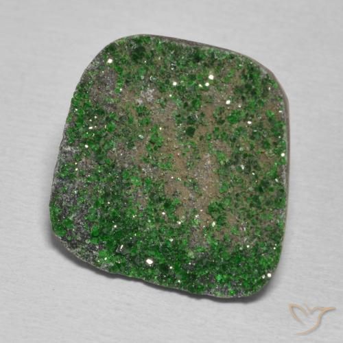 Uvarovita Garnet Drusy verde escuro Natural 14.90ct, Chique, Opaco