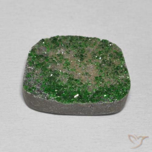 Uvarovita Garnet Drusy verde escuro Natural 14.90ct, Chique, Opaco