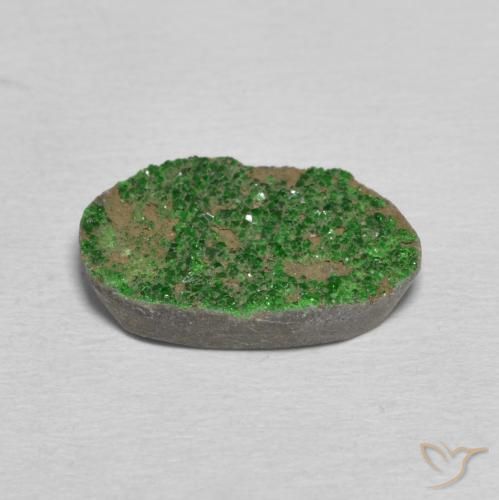 Uvarovita Garnet Drusy verde escuro Natural 8.32ct, Chique, Opaco