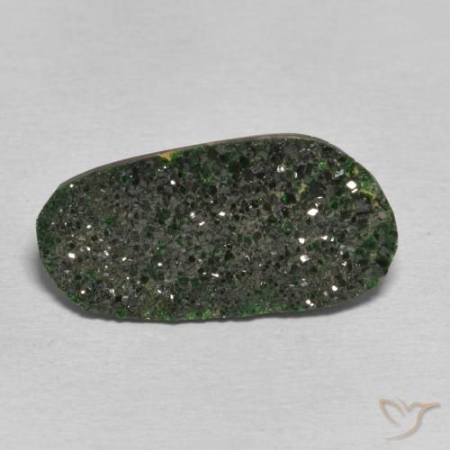 13.62ct Natural Verde acastanhado Uvarovita Garnet Drusy, Chique, Opaco