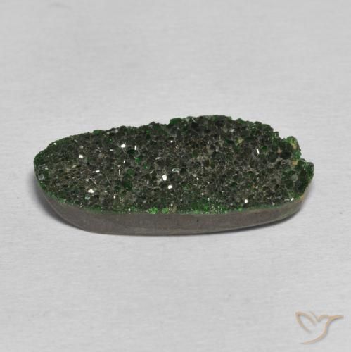 Uvarovita Garnet Drusy Verde acastanhado Natural 13.62ct, Chique, Opaco