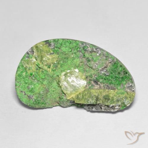Uvarovita Garnet Drusy Verde limão Natural 45.70ct, Chique, Opaco