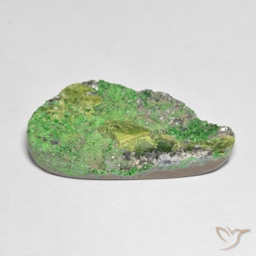 Uvarovita Garnet Drusy Verde limão Natural 45.70ct, Chique, Opaco
