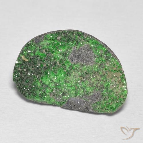 Uvarovita Garnet Drusy Verde limão Natural 8.71ct, Chique, Opaco