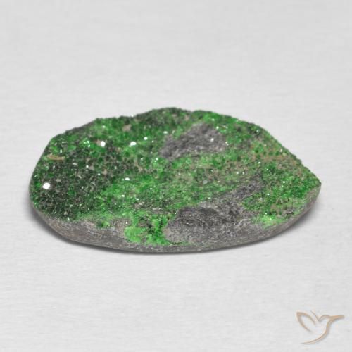Uvarovita Garnet Drusy Verde limão Natural 8.71ct, Chique, Opaco