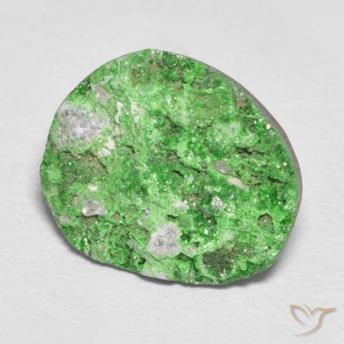 Uvarovita Garnet Drusy Verde claro Natural 11.57ct, Chique, Opaco