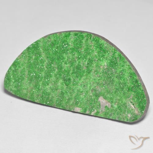 Uvarovita Garnet Drusy verde elétrico Natural 62.25ct, Chique, Opaco