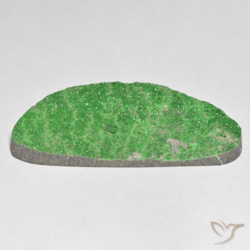 Uvarovita Garnet Drusy verde elétrico Natural 62.25ct, Chique, Opaco
