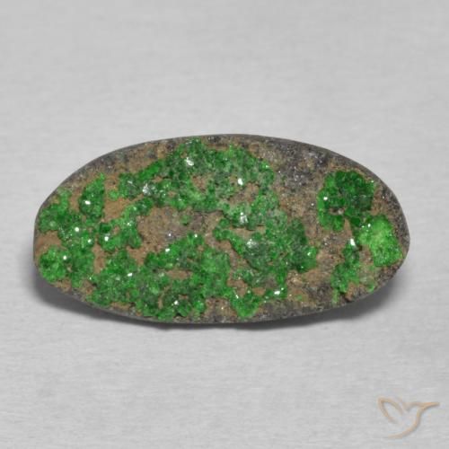 7.42ct Natural verde escuro Uvarovita Garnet Drusy, oval, Opaco