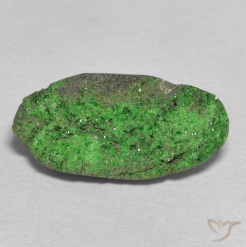 13.25ct Natural Verde escuro Uvarovita Garnet Drusy, oval, Opaco