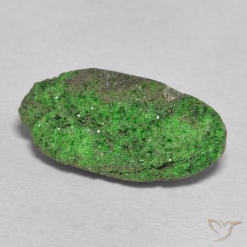 Uvarovita Garnet Drusy Verde escuro Natural 13.25ct, oval, Opaco