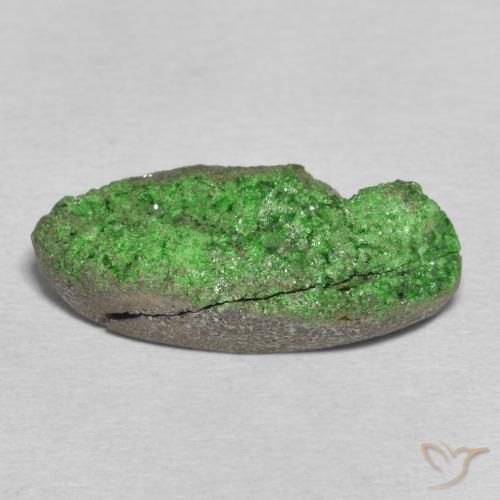 Uvarovita Garnet Drusy Verde escuro Natural 13.25ct, oval, Opaco