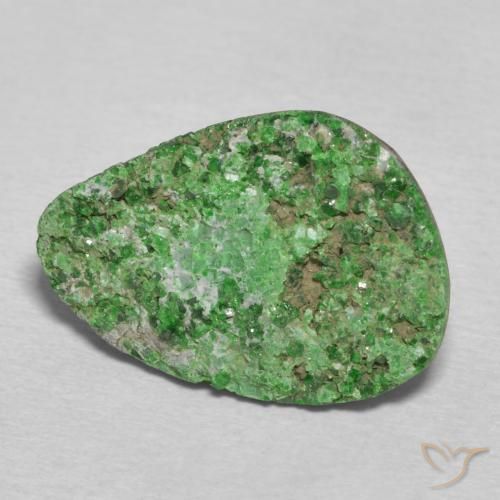 Uvarovita Garnet Drusy verde escuro Natural 10.92ct, Chique, Opaco