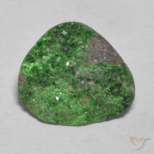12.59ct Natural Verde escuro Uvarovita Garnet Drusy, Chique, Opaco