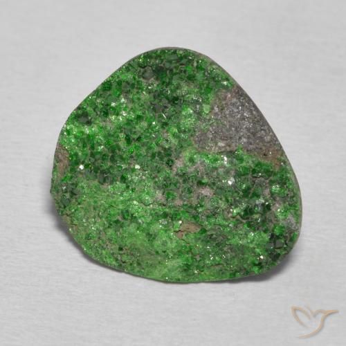 Uvarovita Garnet Drusy Verde escuro Natural 12.59ct, Chique, Opaco