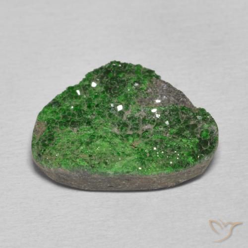 Uvarovita Garnet Drusy Verde escuro Natural 12.59ct, Chique, Opaco