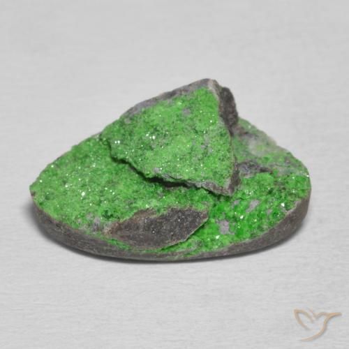 Uvarovita Garnet Drusy Verde limão Natural 12.40ct, Chique, Opaco