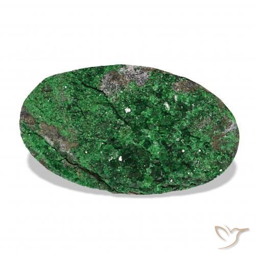 Uvarovita Garnet Drusy Verde Natural 18.26ct, oval, Opaco