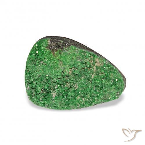 4.86ct Verde escuro Uvarovita Garnet Drusy Pedras Preciosas, Trilhão, Opaco