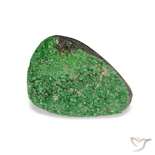 Uvarovita Garnet Drusy Verde escuro Natural 4.86ct, Trilhão, Opaco