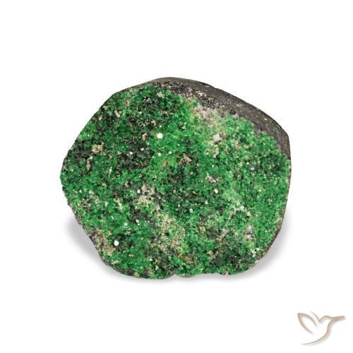 Uvarovita Garnet Drusy Verde escuro Natural 5.86ct, Chique, Opaco