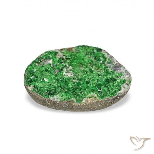 Uvarovita Garnet Drusy Verde escuro Natural 3.67ct, Chique, Opaco