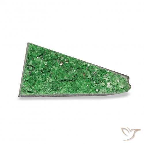 Uvarovita Garnet Drusy Verde escuro Natural 5.56ct, Chique, Opaco