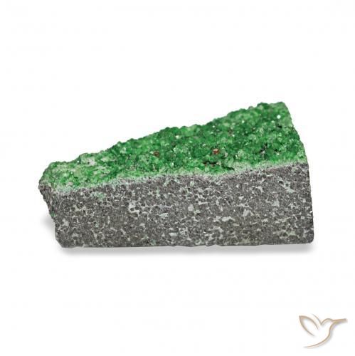 Uvarovita Garnet Drusy Verde escuro Natural 5.56ct, Chique, Opaco