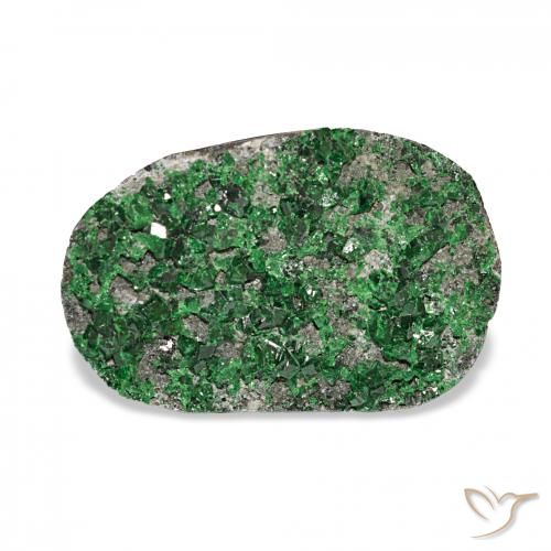 15.06ct Verde Uvarovita Garnet Drusy, oval, Opaco