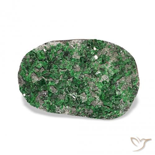 Uvarovita Garnet Drusy Verde Natural 15.06ct, oval, Opaco
