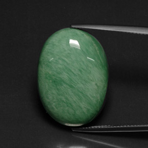 Variscita verde natural 21,14ct, corte oval, opaco