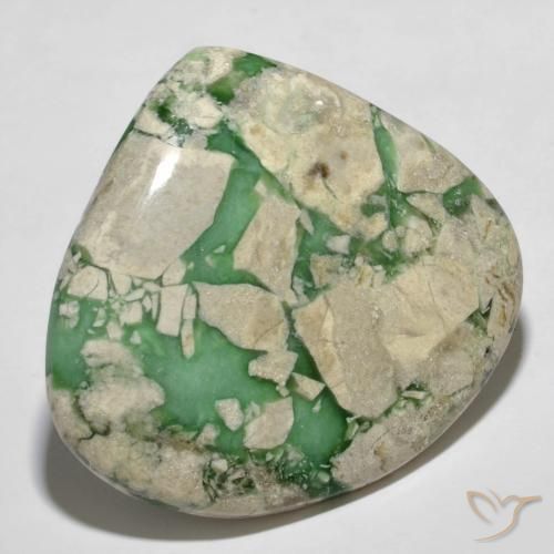 Variscito Verde médio Natural 55.35ct, Formato de pêra, Opaco