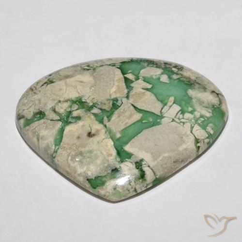 Variscito Verde médio Natural 55.35ct, Formato de pêra, Opaco