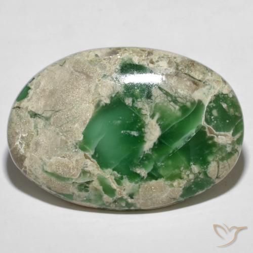 Variscito Verde médio Natural 45.27ct, Corte Oval, Opaco
