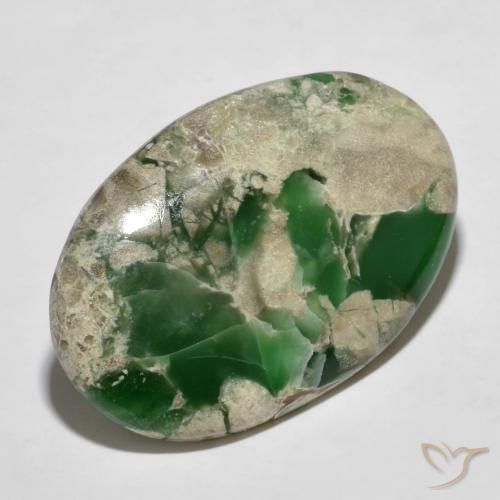 Variscito Verde médio Natural 45.60ct, oval, Opaco