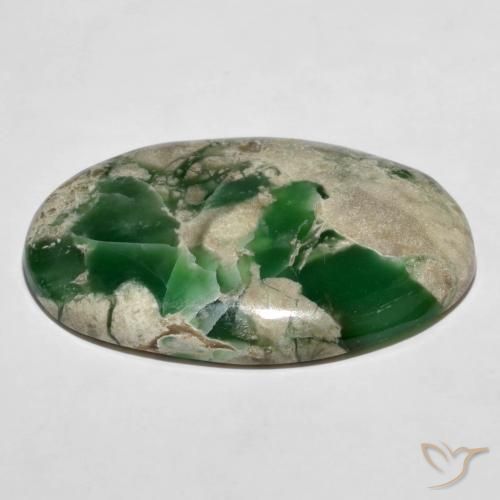 Variscito Verde médio Natural 45.60ct, oval, Opaco